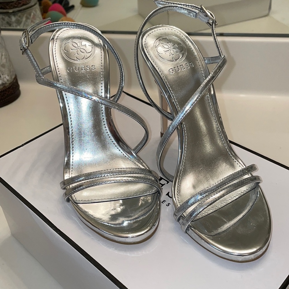 Guess silver heels